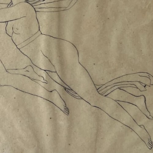 Antique Drawing Original Mythology, Angel, Woman Religious, History 19th century - 7
