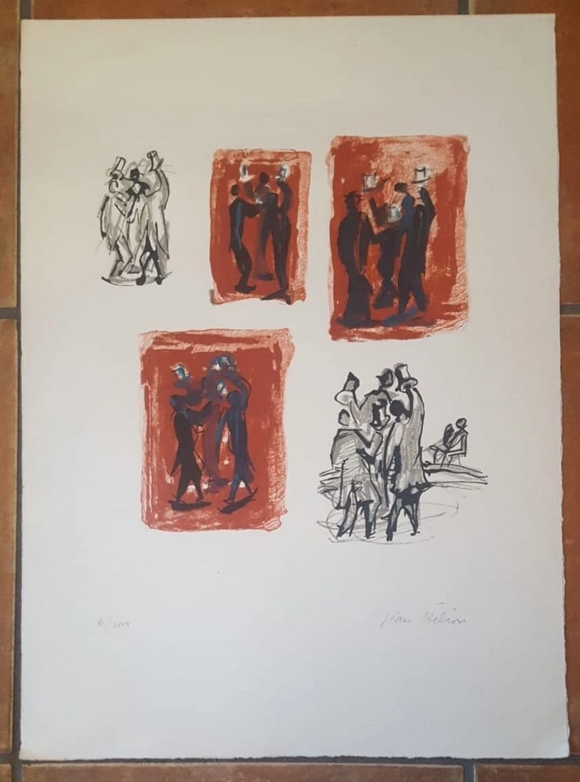 Jean HÉLION (1904-1987) Celebration, People, Party Modern Etching Original - 3