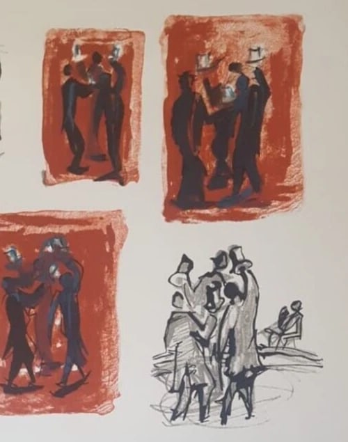 Jean HÉLION (1904-1987) Celebration, People, Party Modern Etching Original - 5