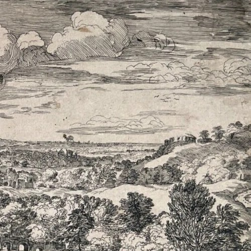 Etching Original Etching Moyse-Jean-Baptiste Fouard, Landscape, People, Tree - 5