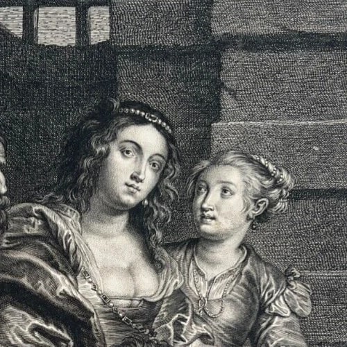 Head of John the Baptist Salome and Herodi Wellcome - Antique Etching Original - 5