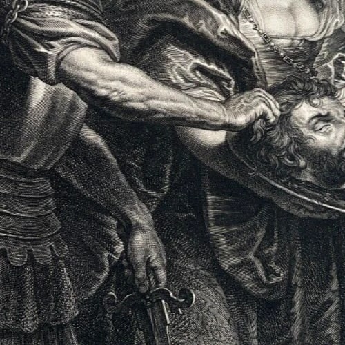 Head of John the Baptist Salome and Herodi Wellcome - Antique Etching Original - 7