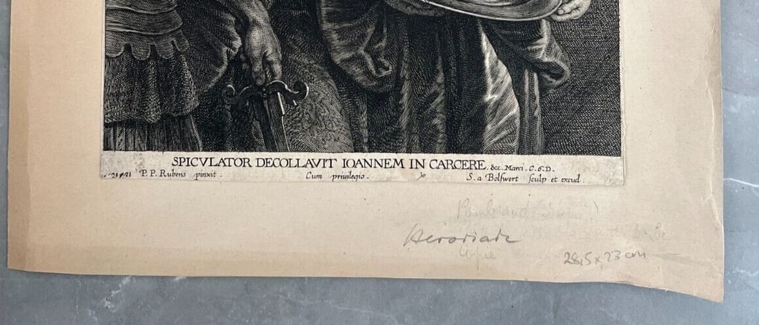 Head of John the Baptist Salome and Herodi Wellcome - Antique Etching Original - 8