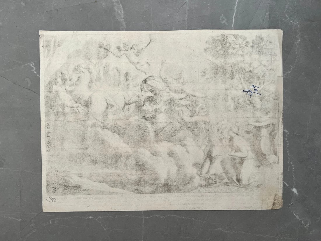 Antique Etching Original Rape of Proserpina Jean Lepautre Nicolas Langlois - 9