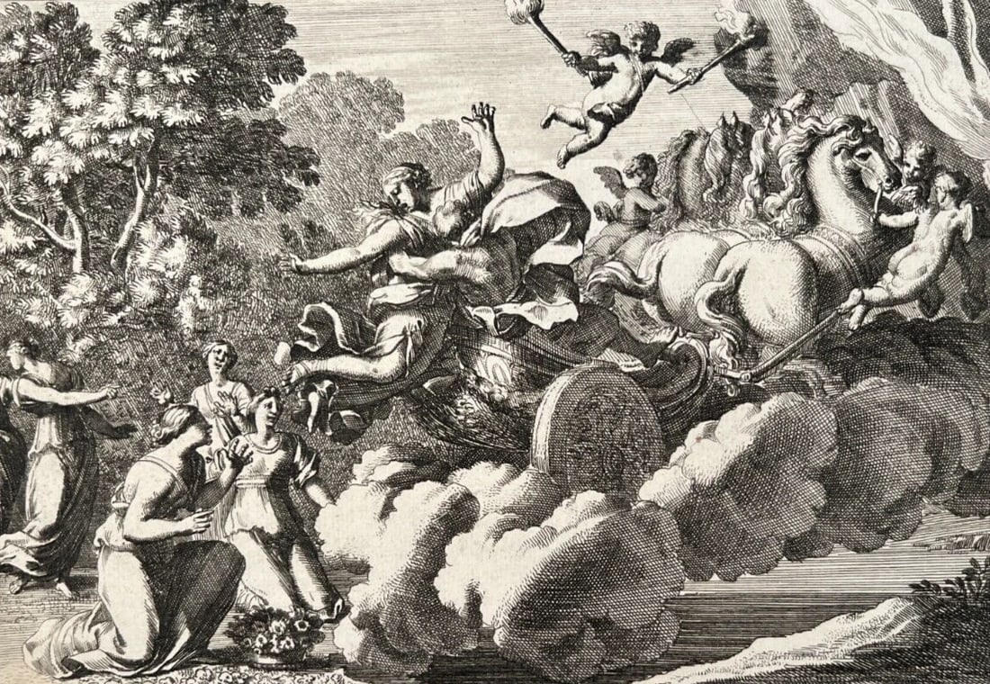 Antique Etching Original Rape of Proserpina Jean Lepautre Nicolas Langlois - 2
