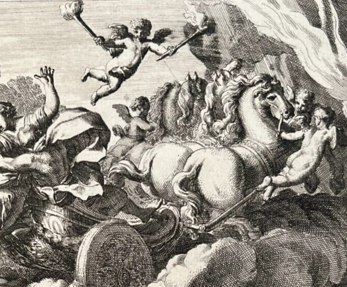 Antique Etching Original Rape of Proserpina Jean Lepautre Nicolas Langlois - 6