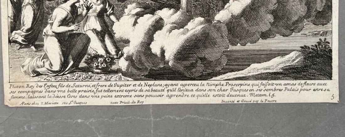 Antique Etching Original Rape of Proserpina Jean Lepautre Nicolas Langlois - 7