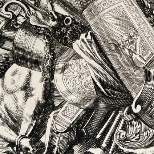Antique Etching Original Jean le Pautre, Horse, Battle, People, War - 4