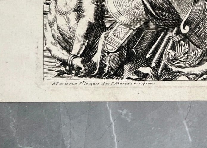 Antique Etching Original Jean le Pautre, Horse, Battle, People, War - 7