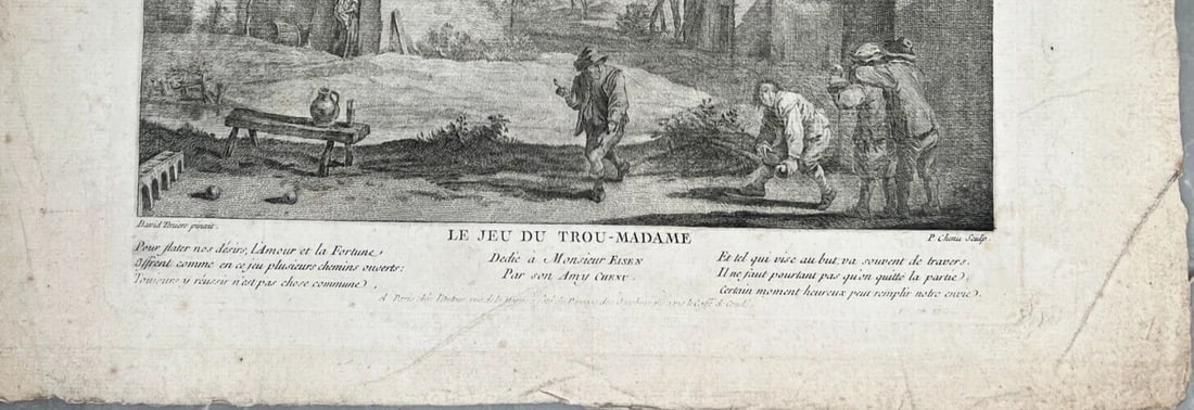 David II TENIERS (1610-1690) Landscape, People, House, Village Etching Original - 7