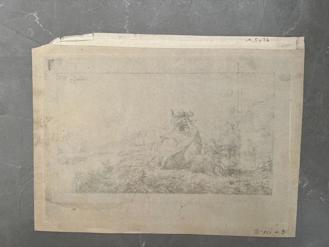 Louis GUY (1824-1888) Landscape, Cows 1875 Etching Original - 9