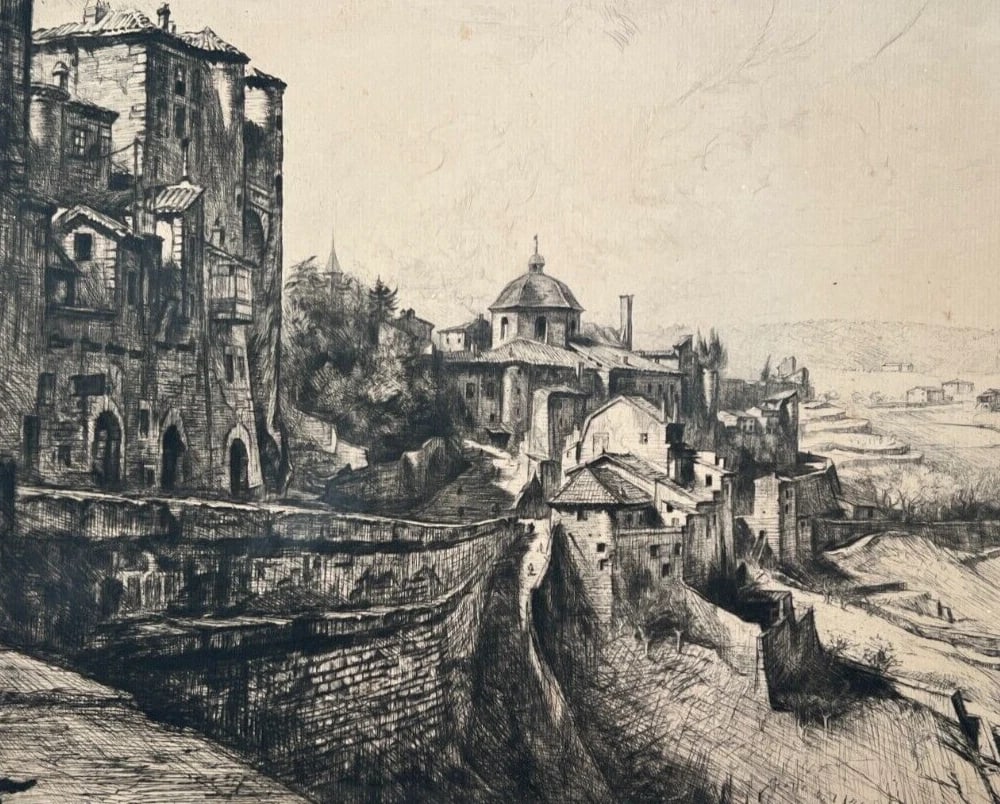 Pierre Louis MOREAU 1876-1960 Château d'Aubenas Ardèche Etching Original: Title: Pierre Louis MOREAU 1876-1960 Château d'Aubenas Ardèche Etching Original Description: Engraving on paper 29 x 36 cm / 11.41 x 14.71 inches stains, folds, missing parts Reserve: $180.0