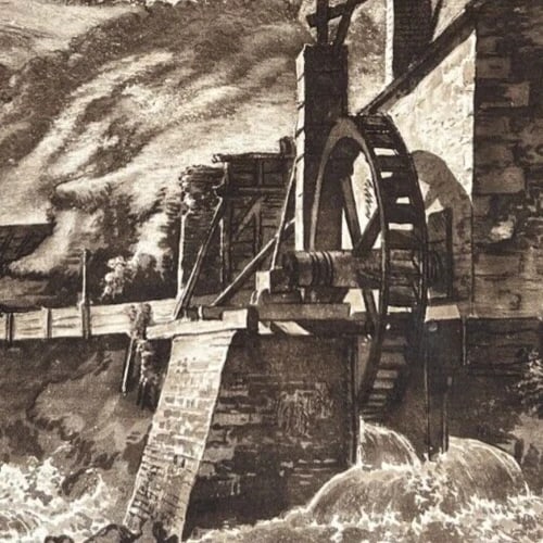 Iron Forge Dolgelli Barmouth Merioneth Shire Sandby Antique Etching Original - 5