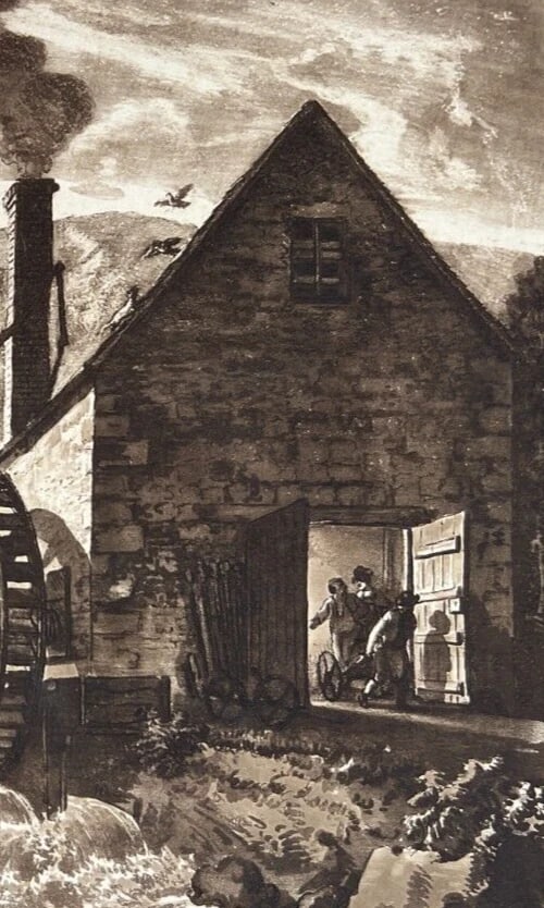 Iron Forge Dolgelli Barmouth Merioneth Shire Sandby Antique Etching Original - 6