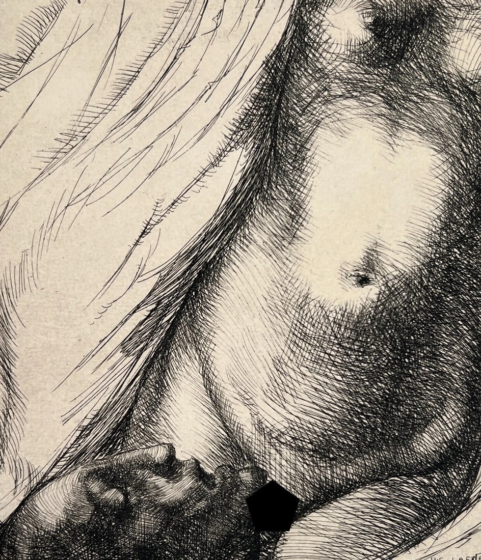 Antique Etching Original Luc LAFNET (1899-1939) Figure, Gala, Rare (1 of 9)