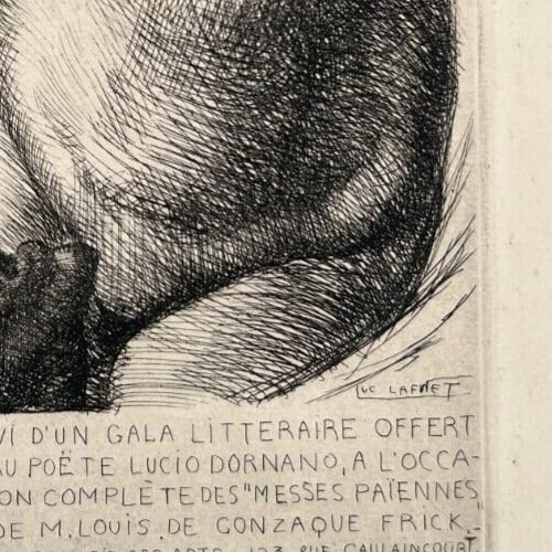 Antique Etching Original Luc LAFNET (1899-1939) Figure, Gala, Rare - 6