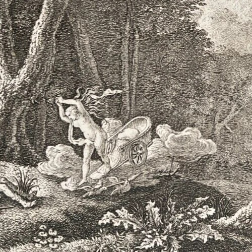 Antique Etching Original Herman Van Swanevelt, Mythology, Venus, Landscape - 5