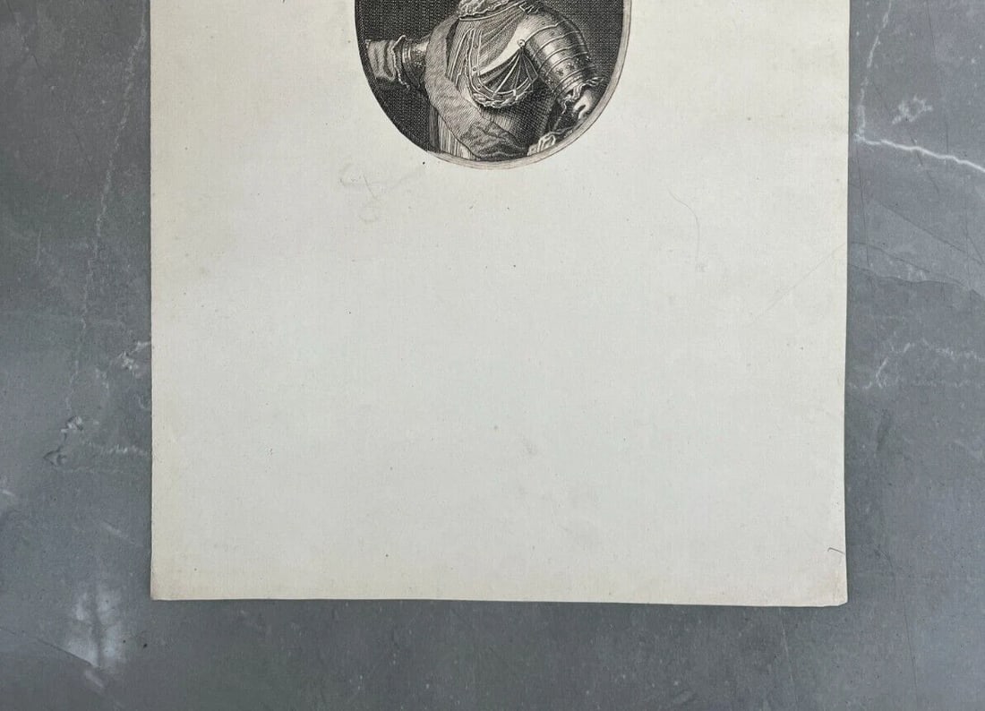 Louis Ferdinand Dauphin of France Portrait King Antique Etching Original - 5