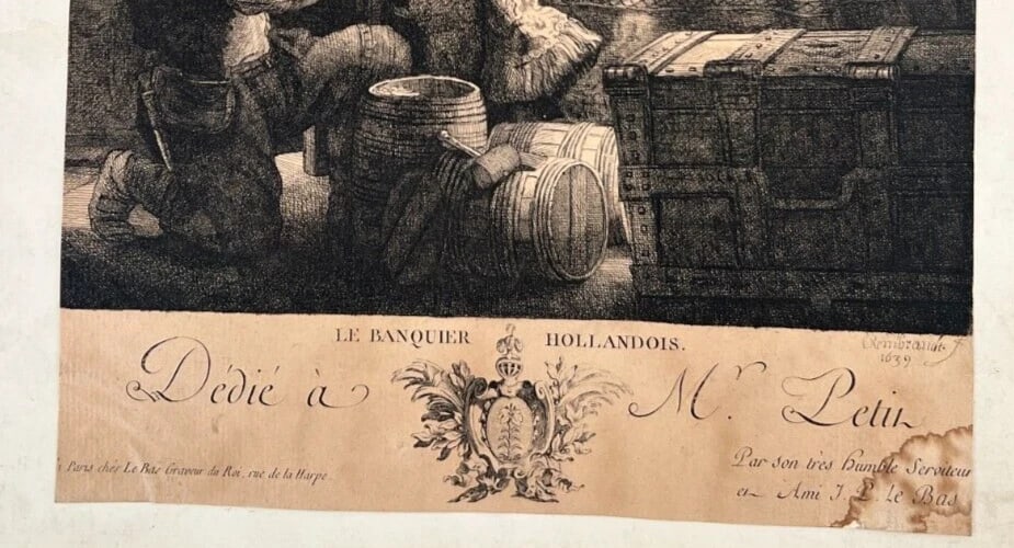 Edmund GIRLING 1796-1871 Uytenbogaert Gold Weigher Antique Etching Original - 9