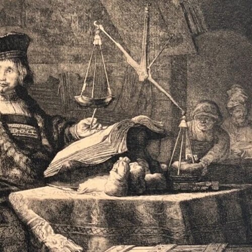 Edmund GIRLING 1796-1871 Uytenbogaert Gold Weigher Antique Etching Original - 6
