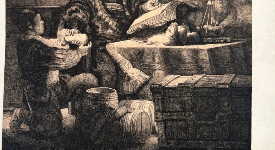 Edmund GIRLING 1796-1871 Uytenbogaert Gold Weigher Antique Etching Original - 7