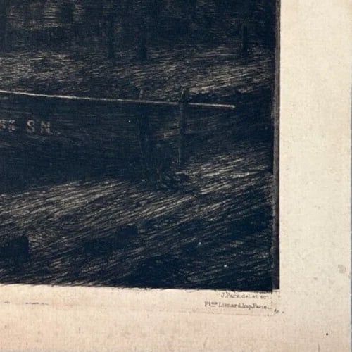 John Anthony PARK 1880-1962 Cityview London Boats Antique Etching Original - 6