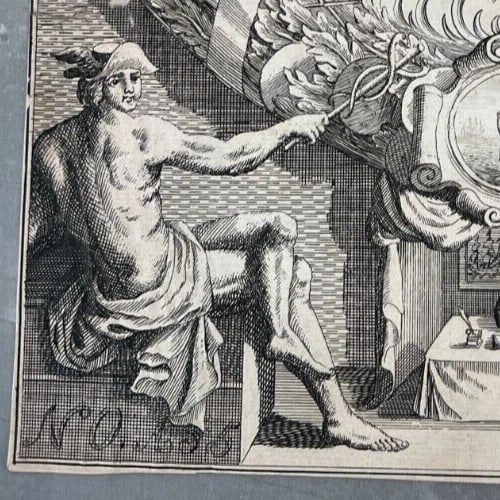 1720 Table Foolishness Stall Forecourt Quinquenpoix Etching Antique Original - 7