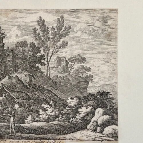 Henri MAUPERCHÉ (1602-1686) Antique Etching Original Landscape, People, Ruins - 6