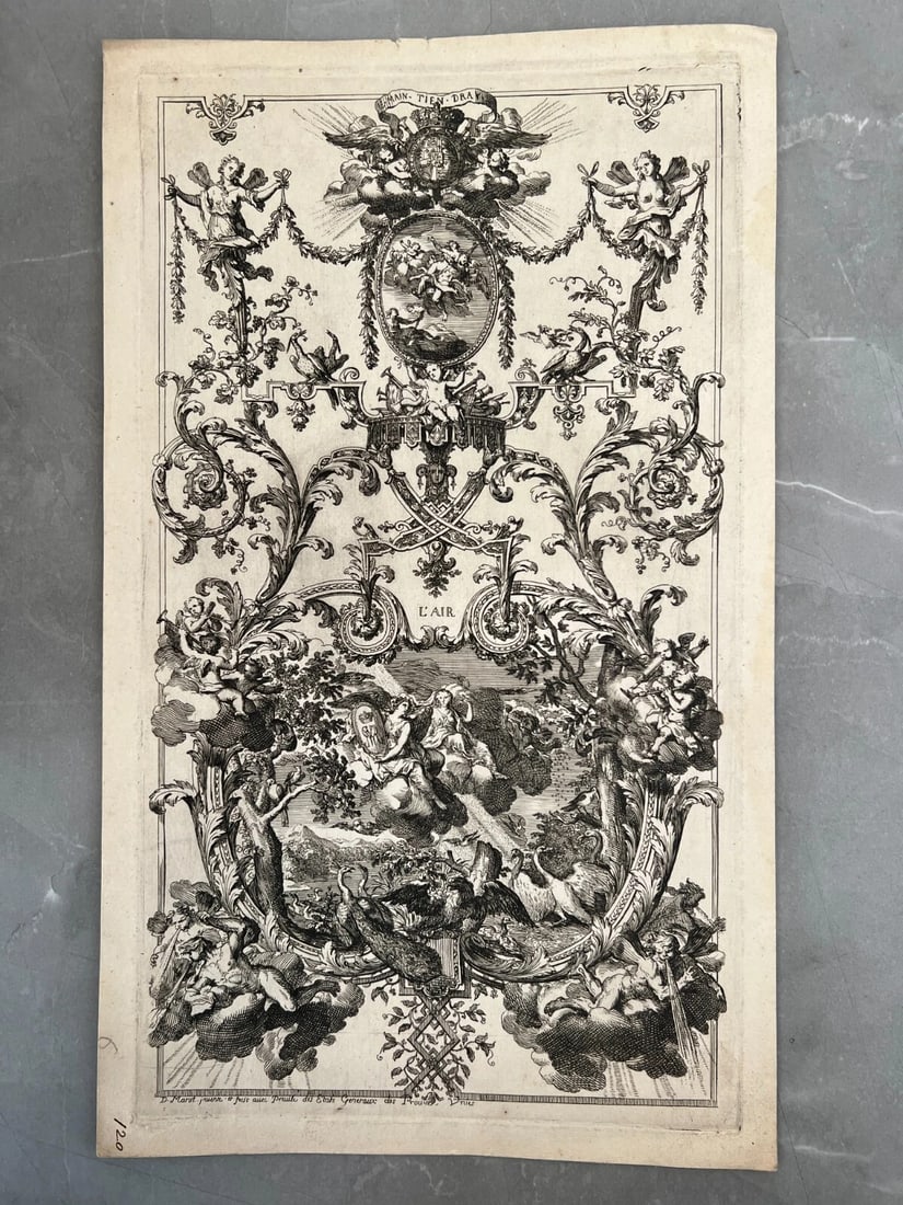 Antique Etching Original Le Pautre, Decoration, Arts, French Interiors - 3