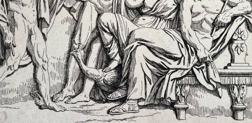 Antique Etching Original Mythology, People, Poseidon, Hermes, Prometheus - 7