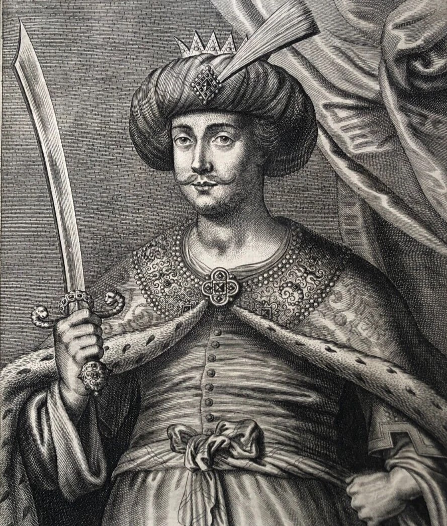 Gillis HENDRICX 1577-1640 Mohammed IV Sultan Turkey Etching Antique Original - 2