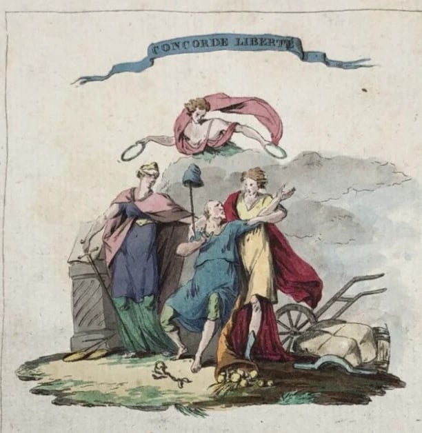 Antique Etching Original Man, Military, War, French Revolution, Liberty - 4