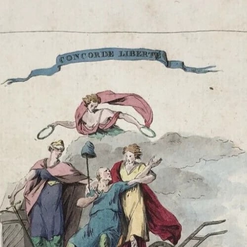 Antique Etching Original Man, Military, War, French Revolution, Liberty - 8