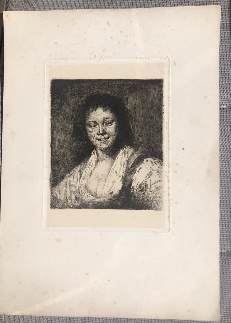 Man, Frans Hals, Bohemienne, Portrait - Etching Antique Original - 3