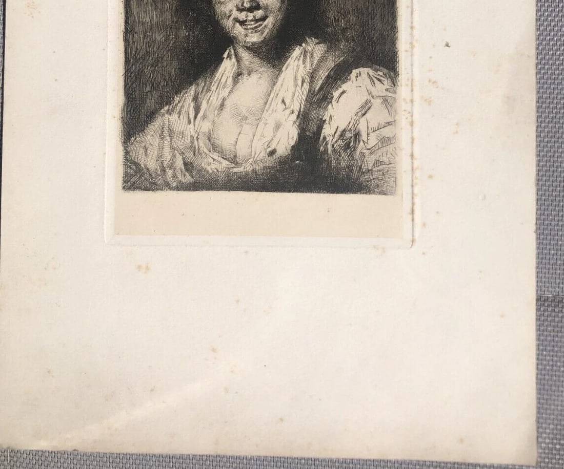 Man, Frans Hals, Bohemienne, Portrait - Etching Antique Original - 6
