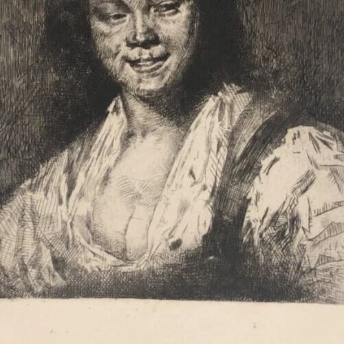 Man, Frans Hals, Bohemienne, Portrait - Etching Antique Original - 8