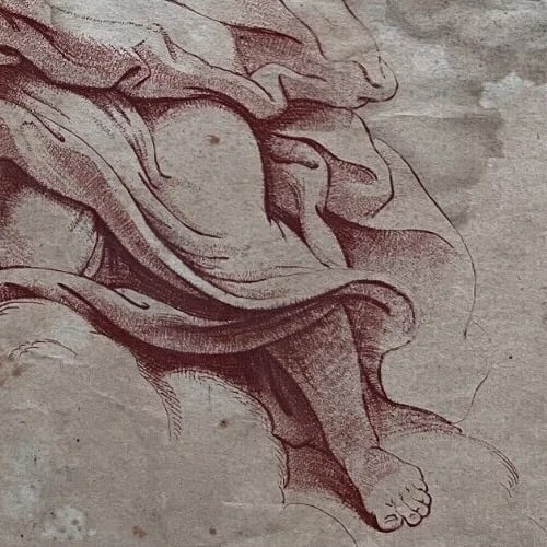 Woman, Religious, Mythology, Angel, Praying - Etching Antique Original - 8