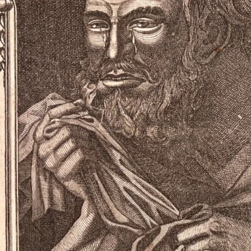 Antique Etching Original Heraclitus, Portrait signed - 5