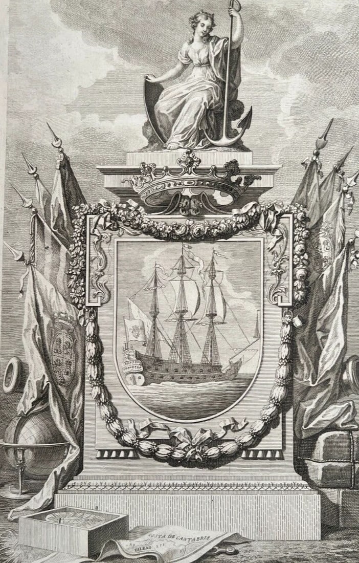 Etching Original Etching Boat, Woman, Flags, Sculpture, Travel