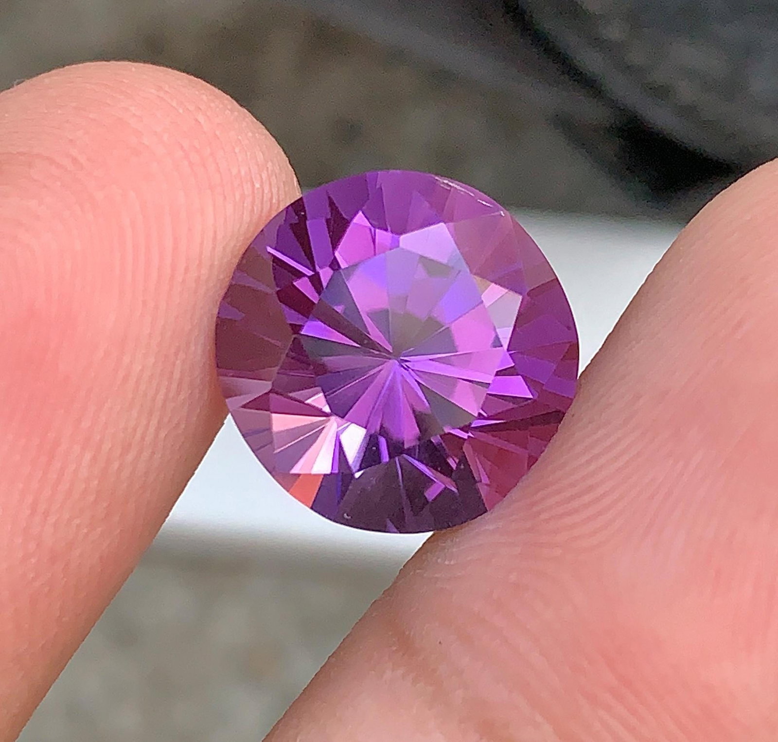 Natural Amethyst Gemstone: 9.49 Carat, Round Fancy Cut, February Birthstone - 6