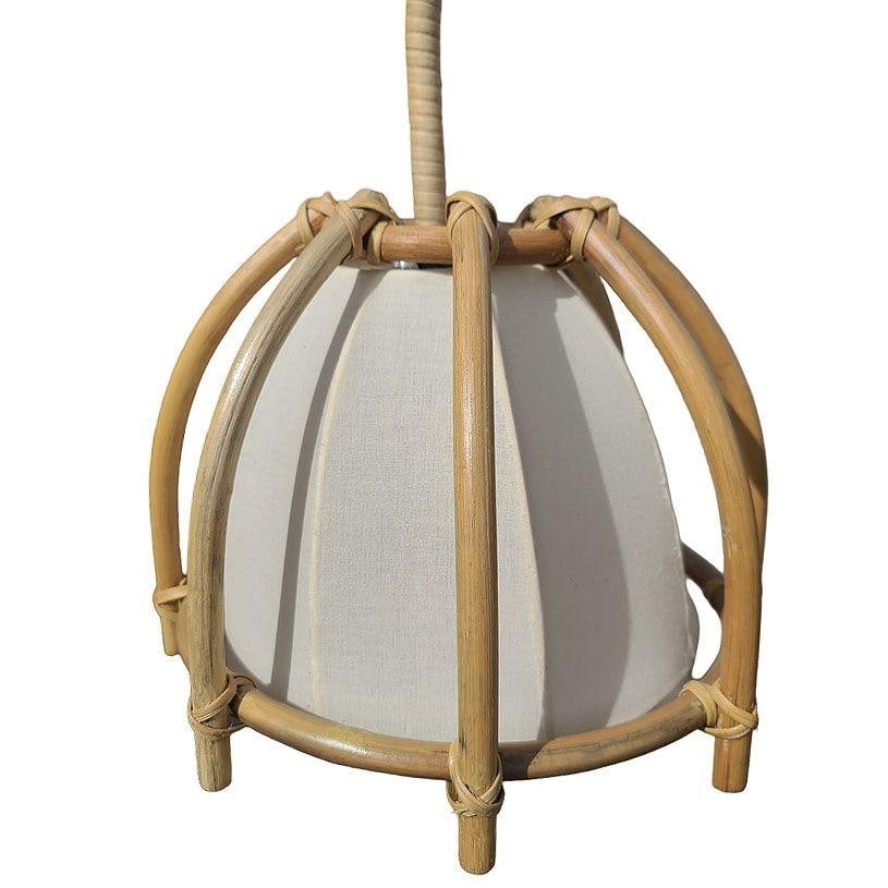 Natural Finish Rattan Skeleton Shade Wall Sconce, Pair - 4