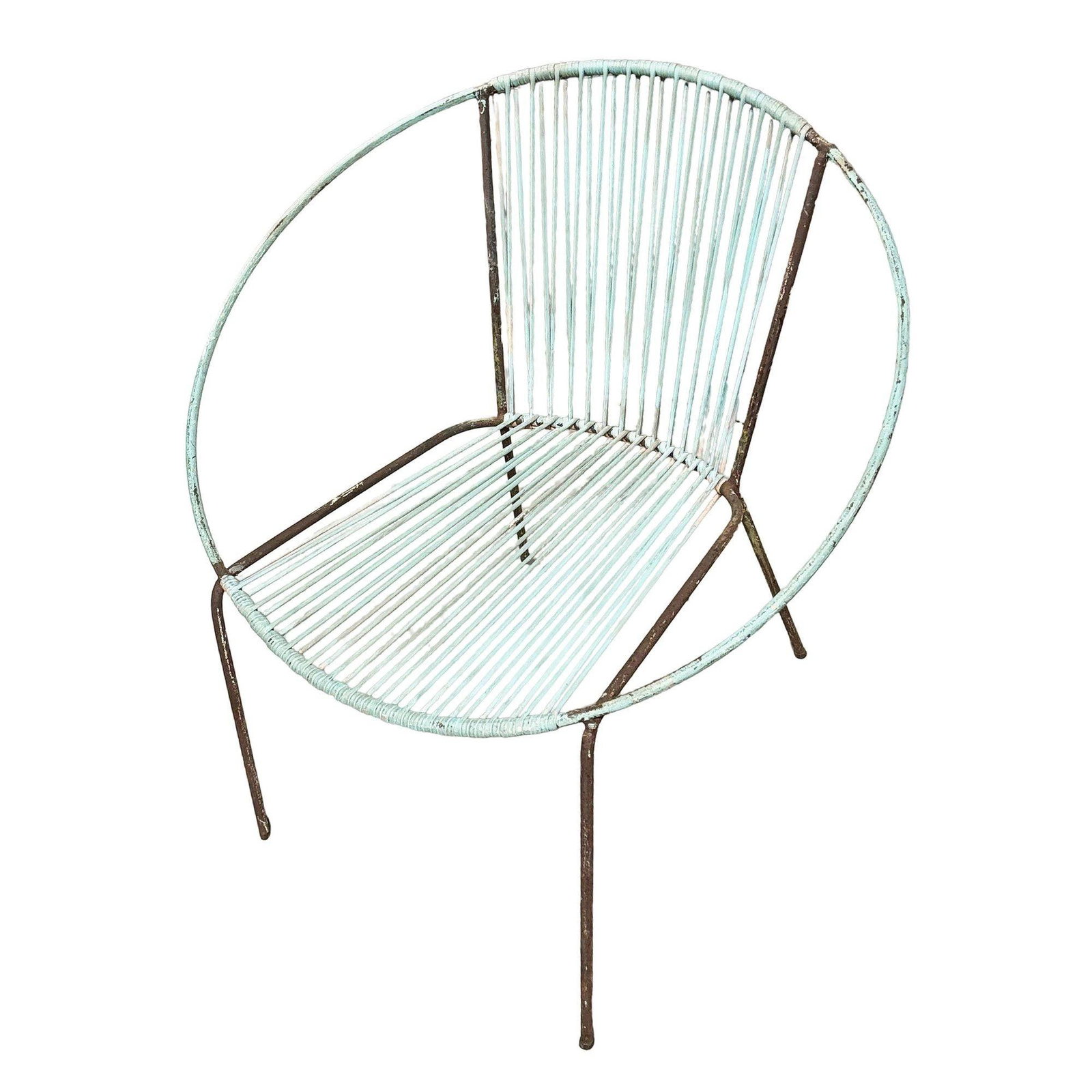 Mid-Century Iron and Rubber Cord Loop Outdoor/Patio Chair by Salterini, Pair - 5