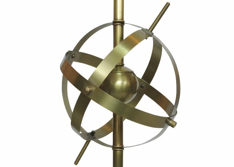 Brass Celestial Armillary Globe Study Table Lamp, Pair - 3