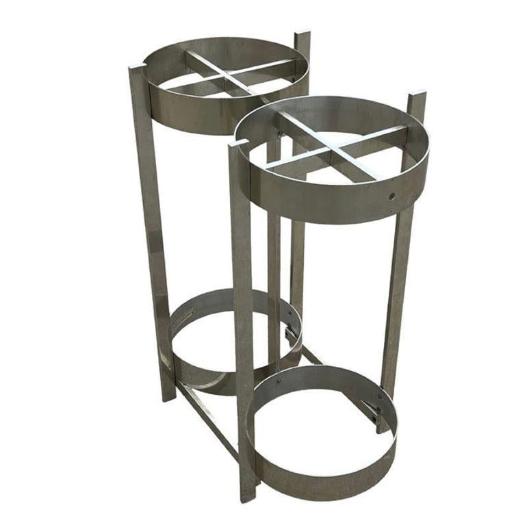 Polished Aluminum Umbrella Stand by Paul Mayen for Habitat - 4