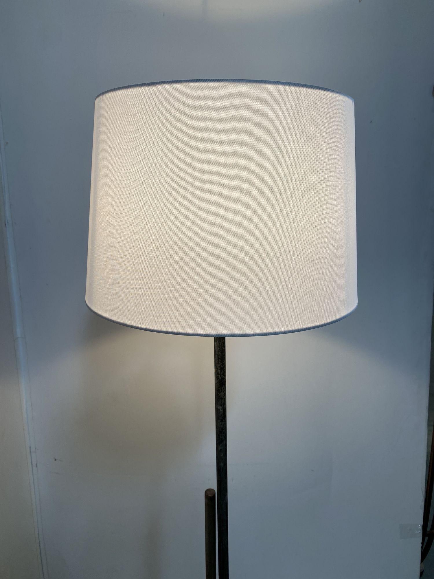 Late Mission Wrought Iron Adjustable Floor Lamp w/ Shade - 3