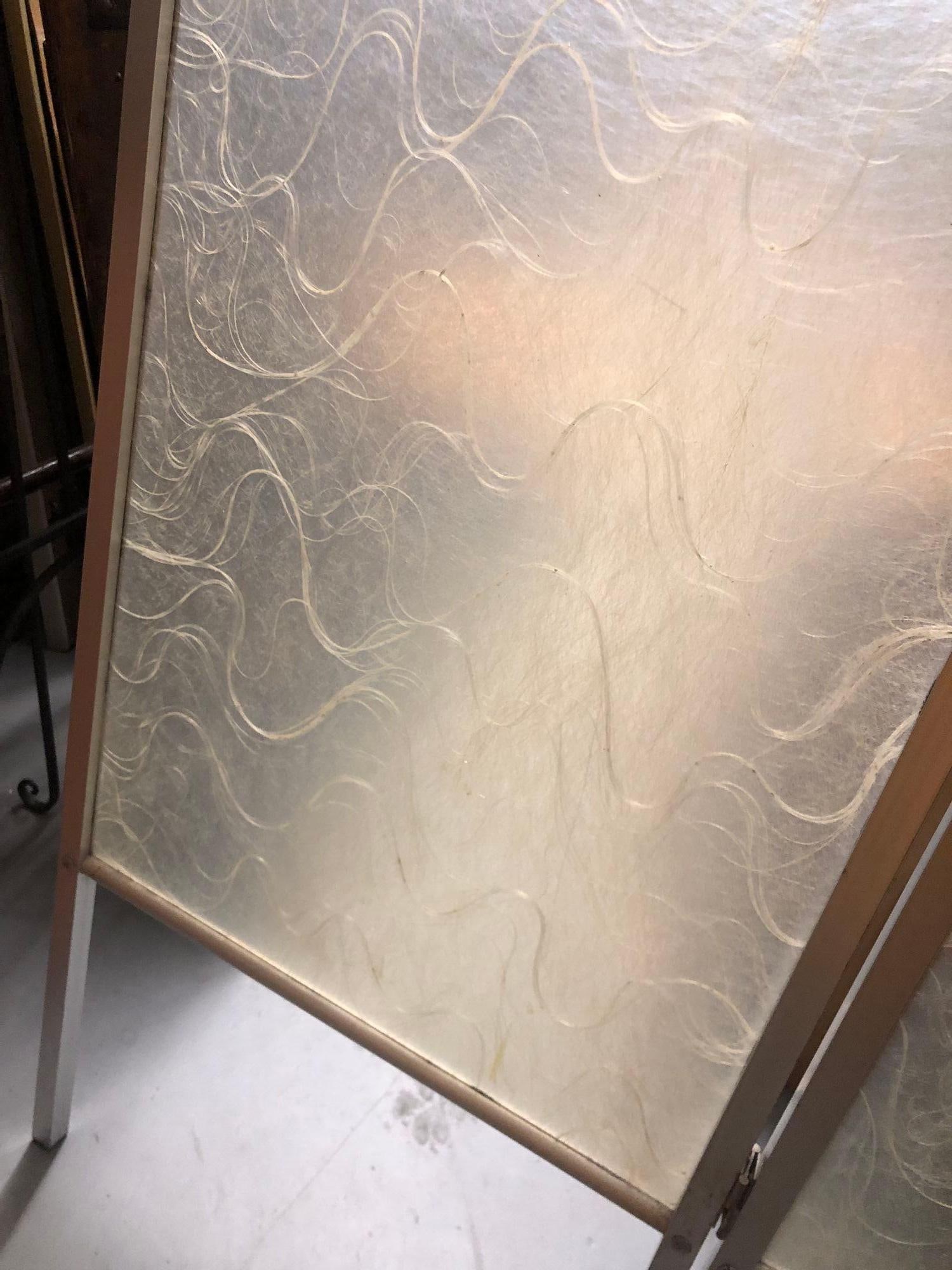 Modernist Brushed Aluminum & Spun Fiberglass Folding Screen - 4