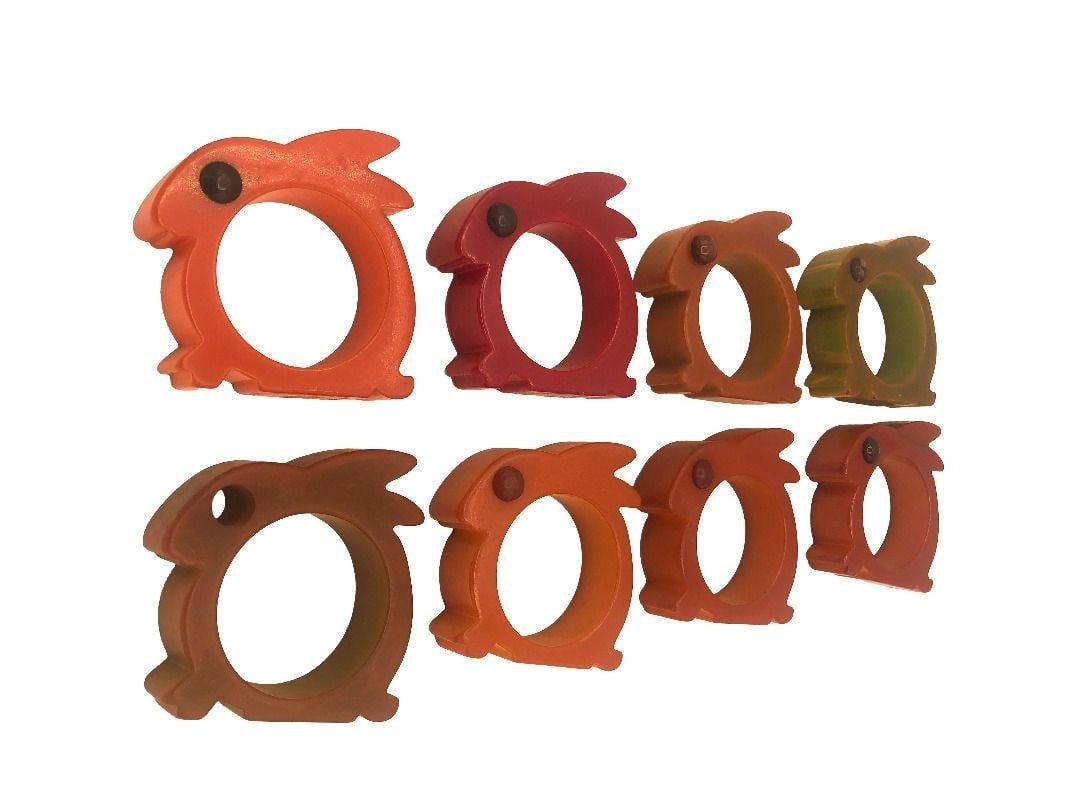 Art Deco 1930's Butterscotch Bakelite Rabbit Napkin Holders Set of 8 - 5