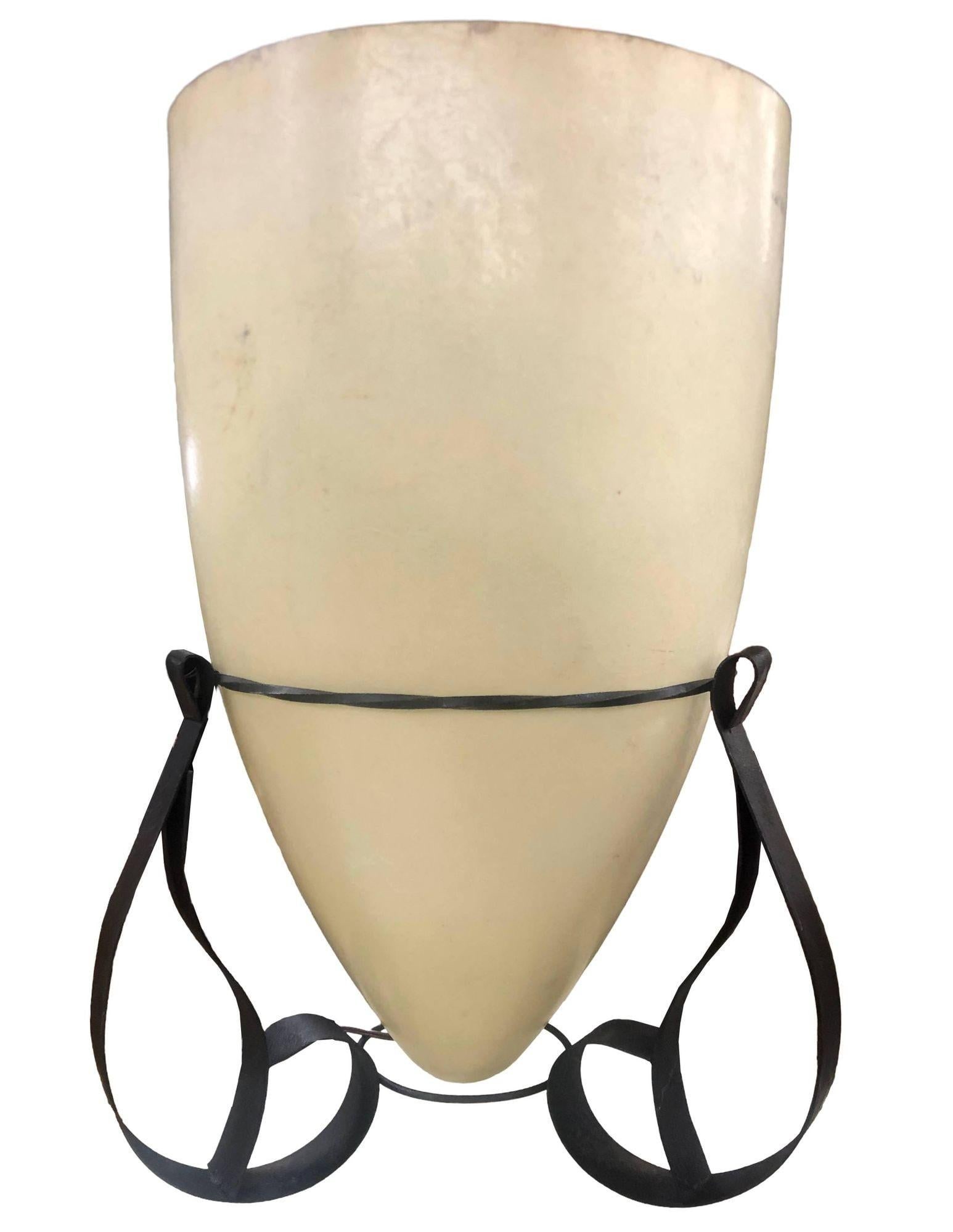 Large 2' 4" Mid Century Fiberglass Cone Shade Spanish Colonial Lamp - 5