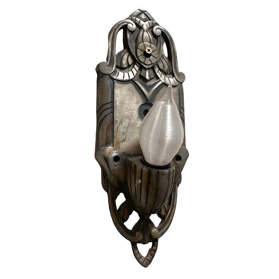 Early Art Decco Machined Aluminum Wall Sconce, Pair - 2