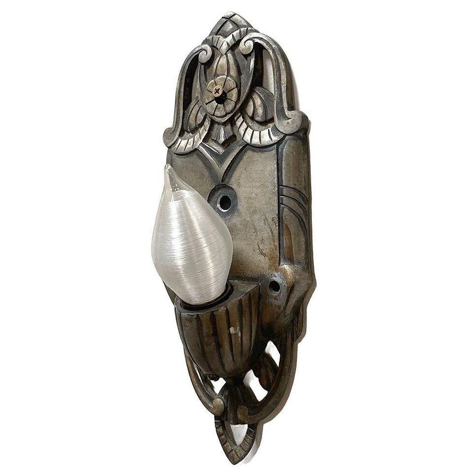 Early Art Decco Machined Aluminum Wall Sconce, Pair - 4